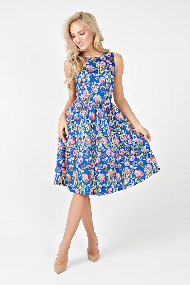 Фото товара 16302, летнее синее платье